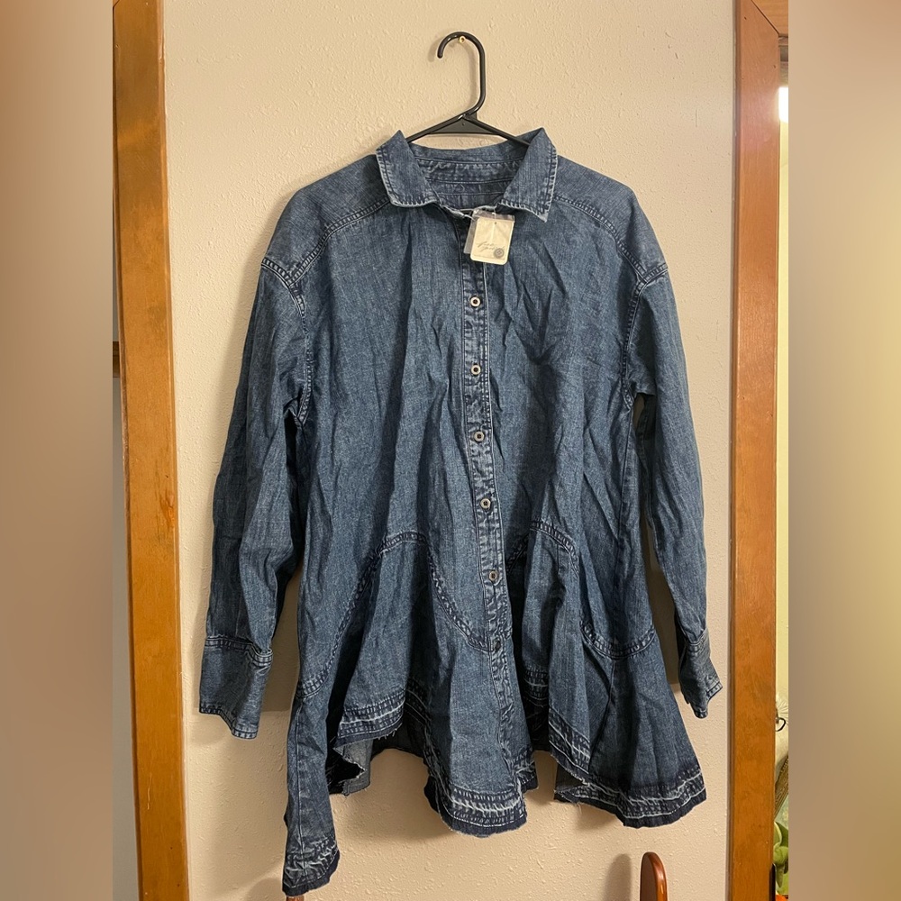 NWT We The Free Indigo Denim Top